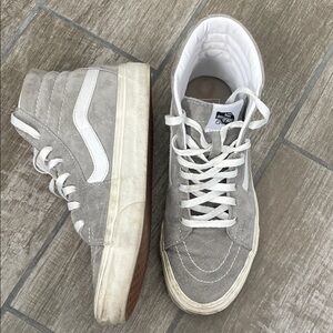 Vans Gray and White High-Top Sneakers